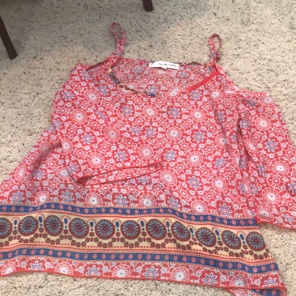 Off the shoulder colorful long sleeve